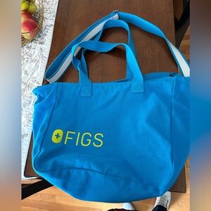Figs Extreme Blue Canvas Zipper Tote